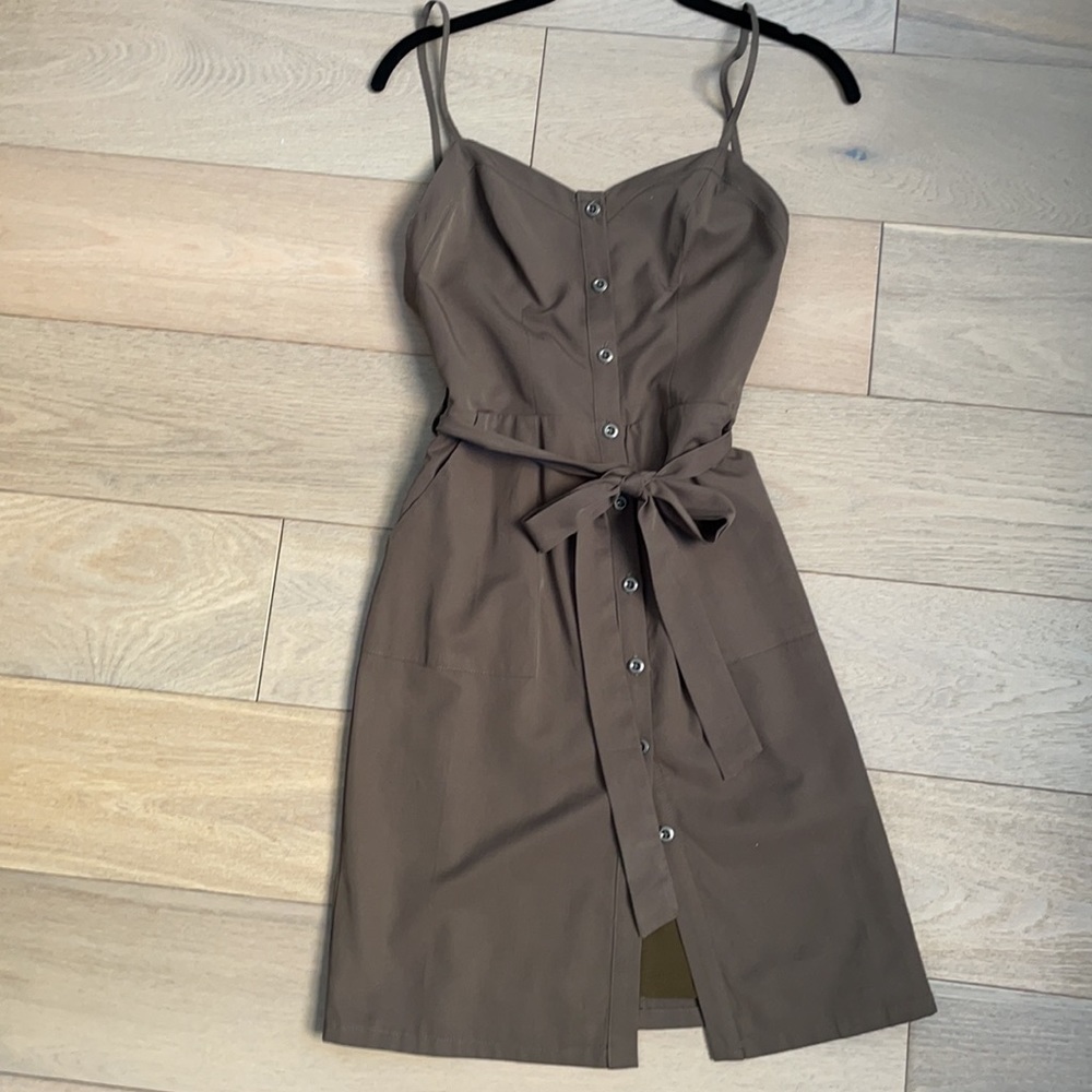Nwt LOVERS & FRIENDS olive green button dress S